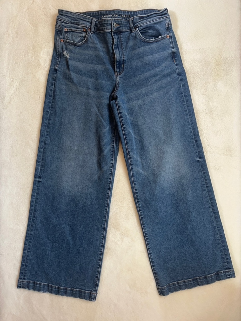 American Eagle Outfitters Women’s Relaxed Wide-Leg Jeans - Blue - 14 Long